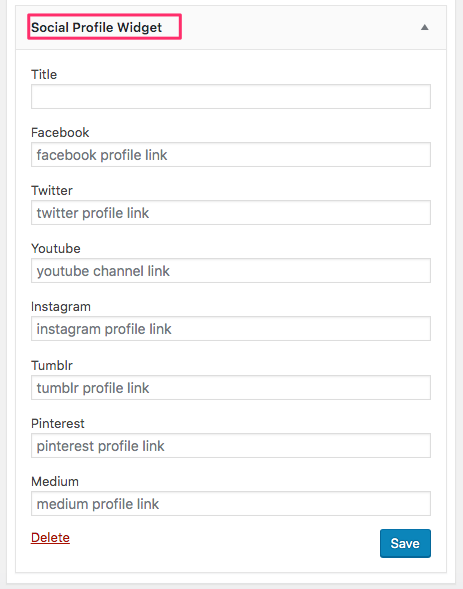 Social Profile Widget