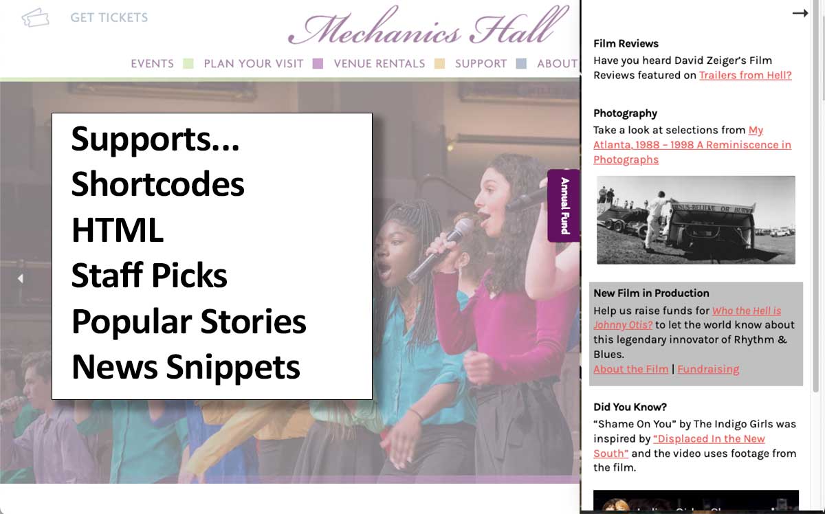ExtraSpace supports a variety of content types