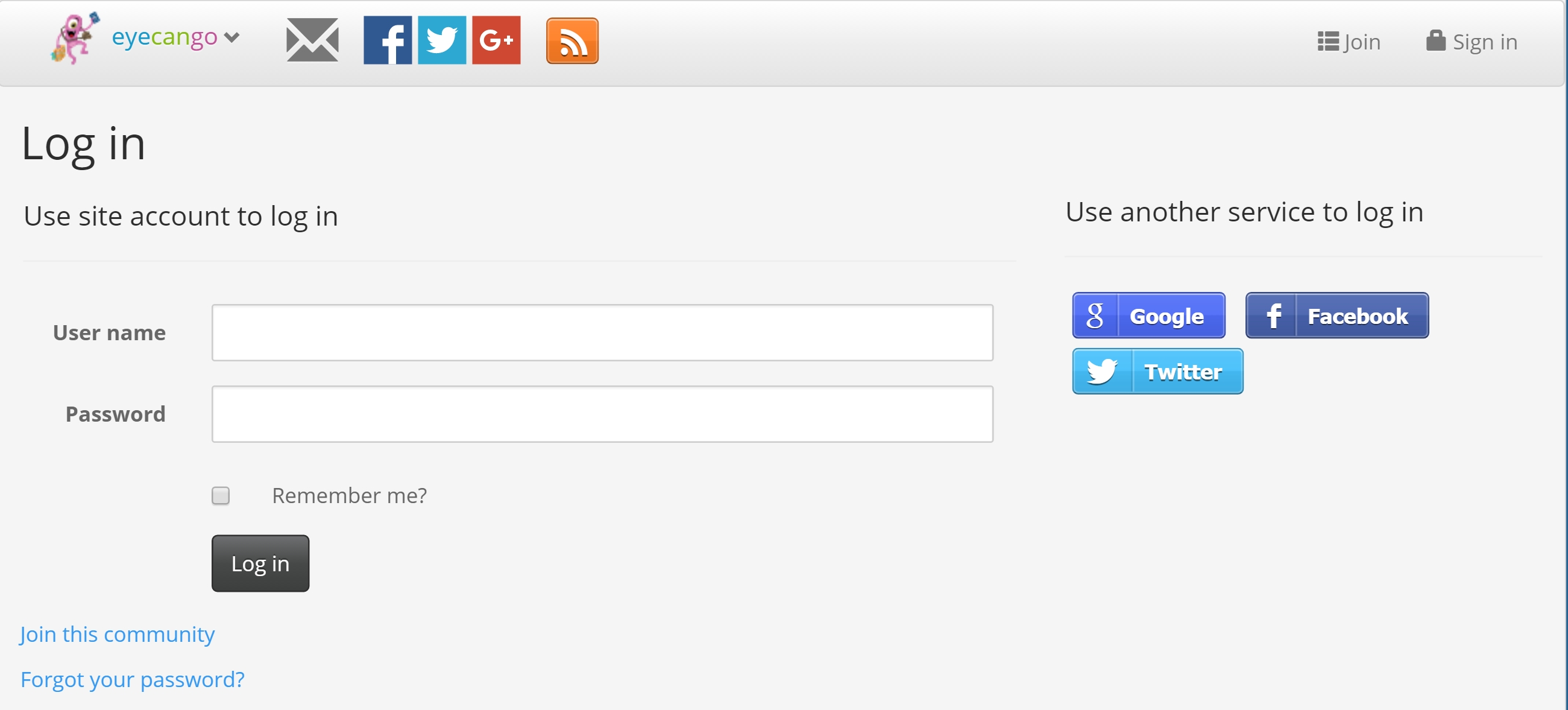screenshot-2.jpg shows the sign in page for users not remembered from a previous sign in.