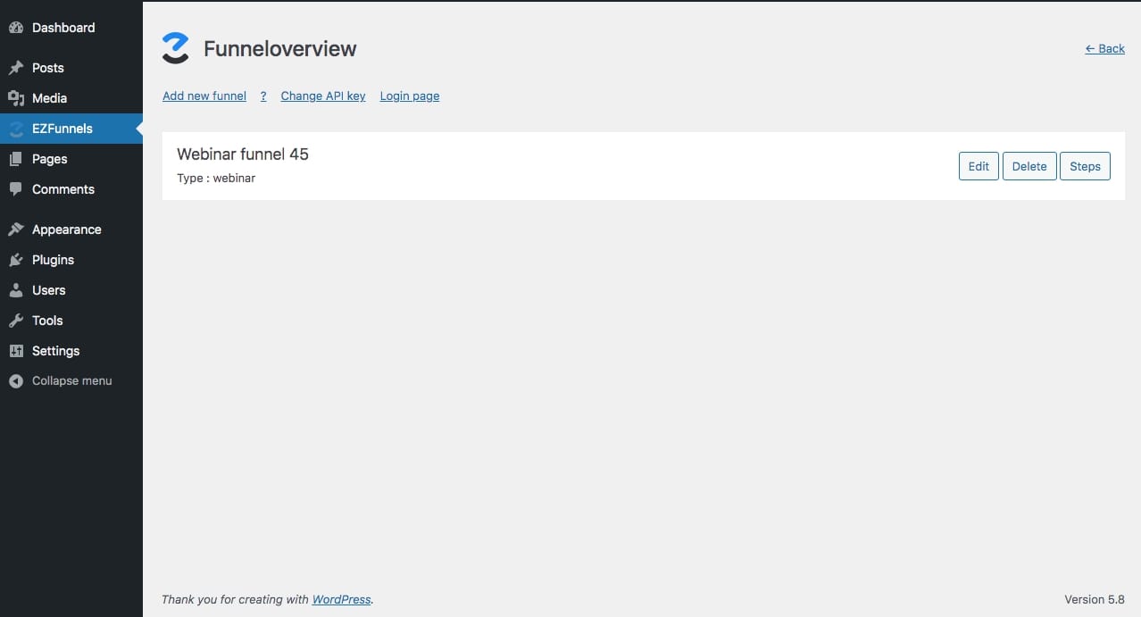 Manage all your Funnels inside your Wordpress