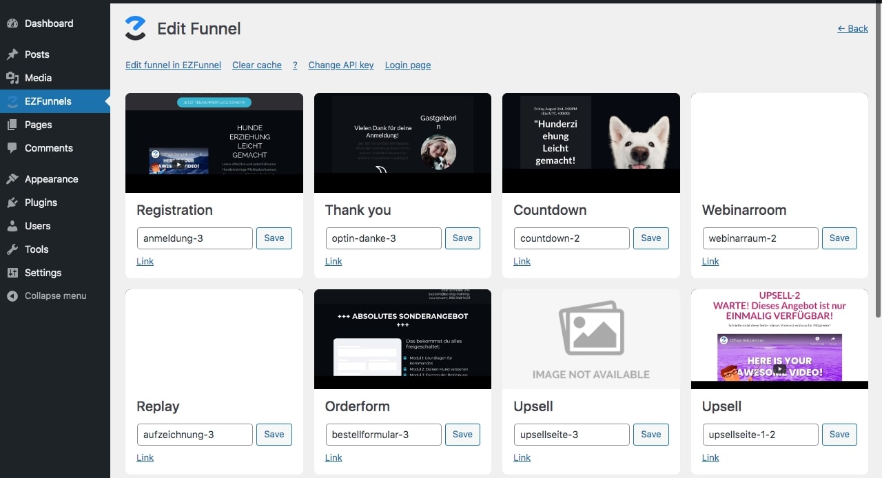Manage all your Funnelsteps inside your Wordpress