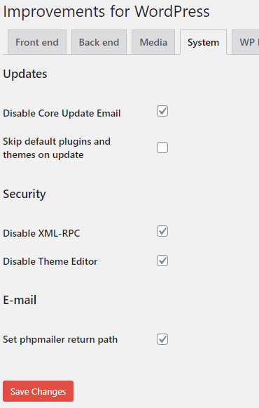 System improvements