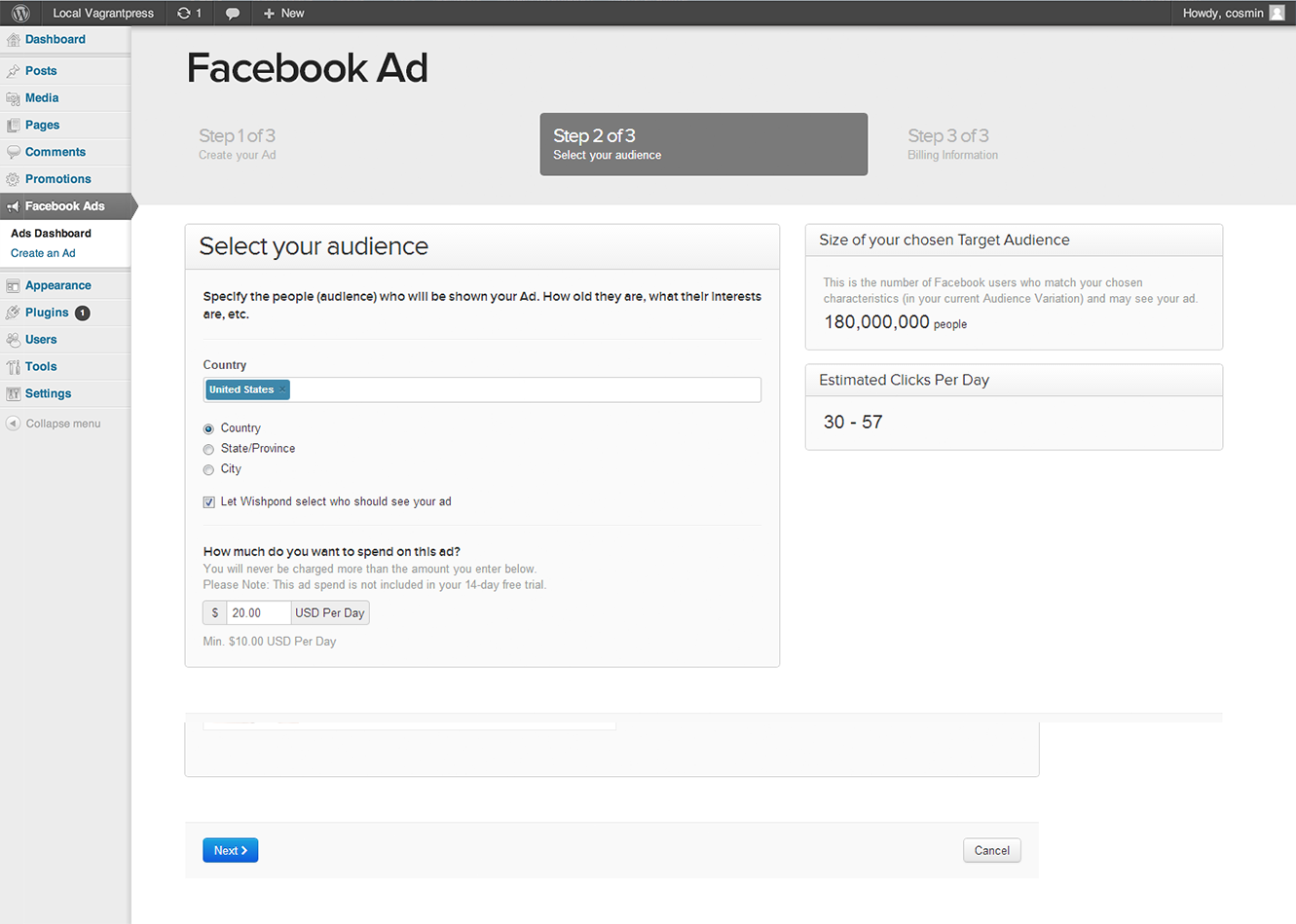 Create a Facebook Ad in your Wordpress Admin (Part 2)