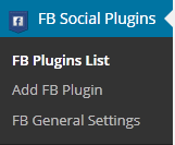 Facebook Plugins Listing Menu