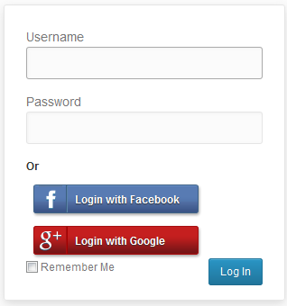 This is an example presentation of login page with facebook login button.