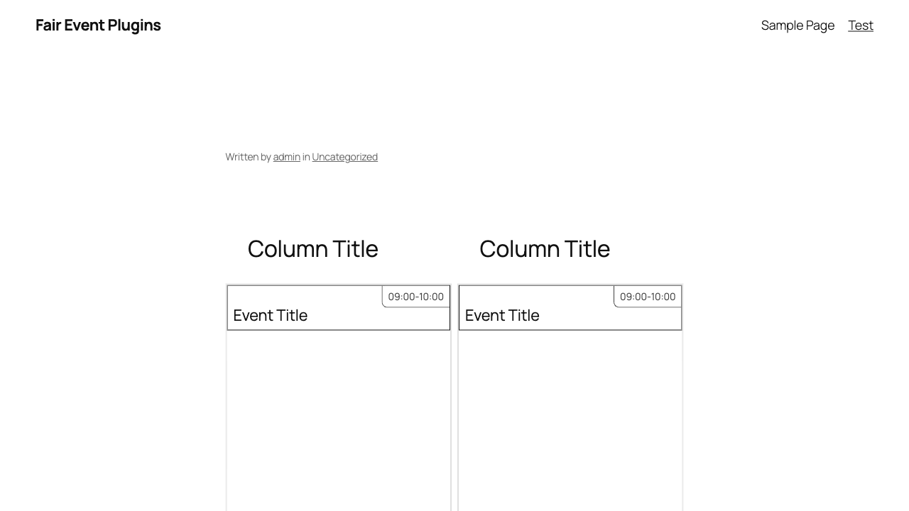 Frontend display of multi-column timetable