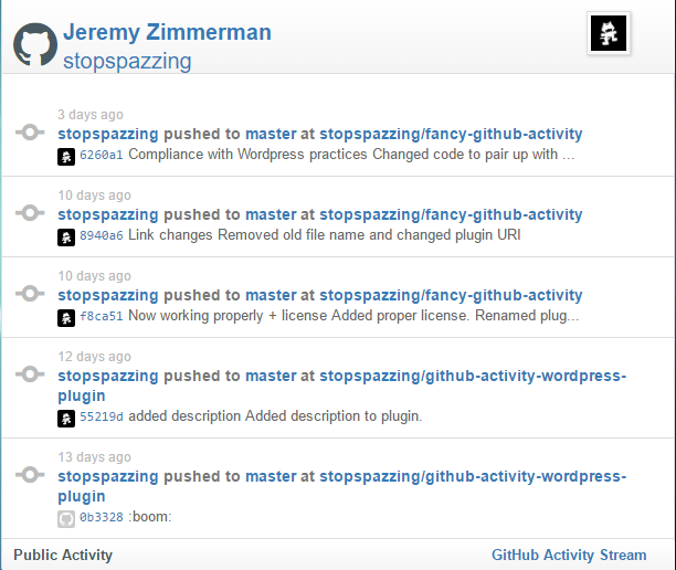 Shortcode in action on a page.