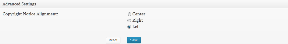 Fantastic Copyright Free Admin Settings
