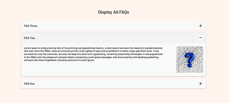 Display All FAQs With Featured Image