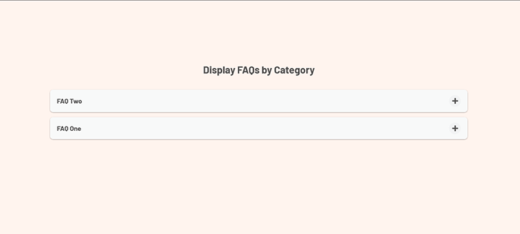 Display FAQs by Category