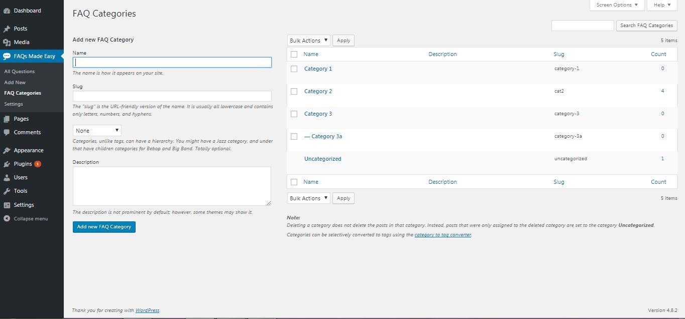 FAQ Categories
