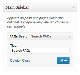 FAQ search widget