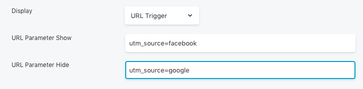 Show or hide for url parameter