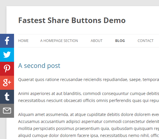Fastest share buttons selection