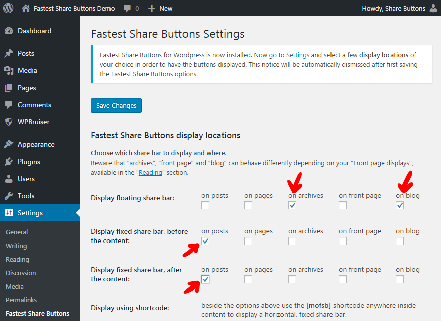Fastest share buttons more styling options