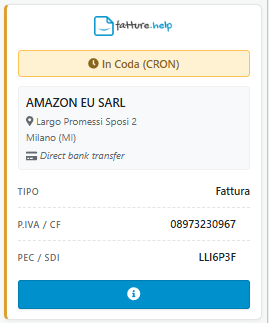 Integrazione nell'Ordine: Stato fattura "Provvisorio".