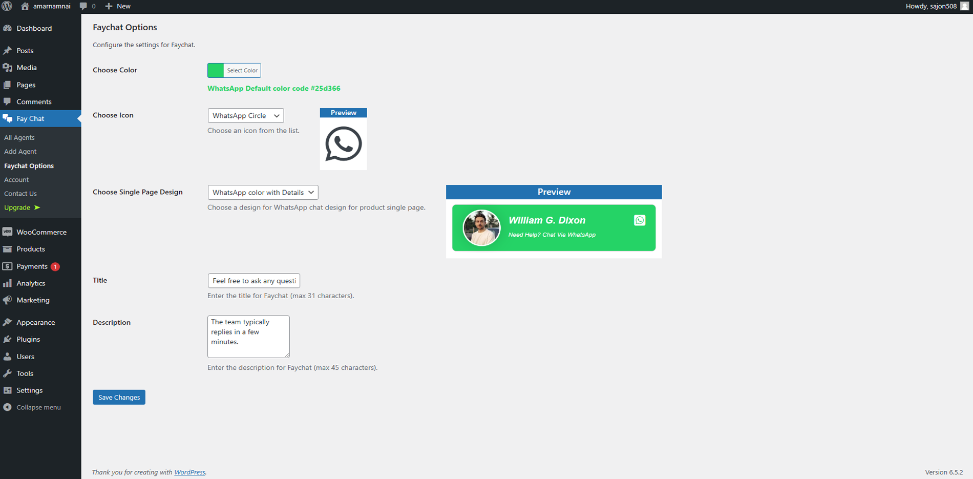Agent show in the website.