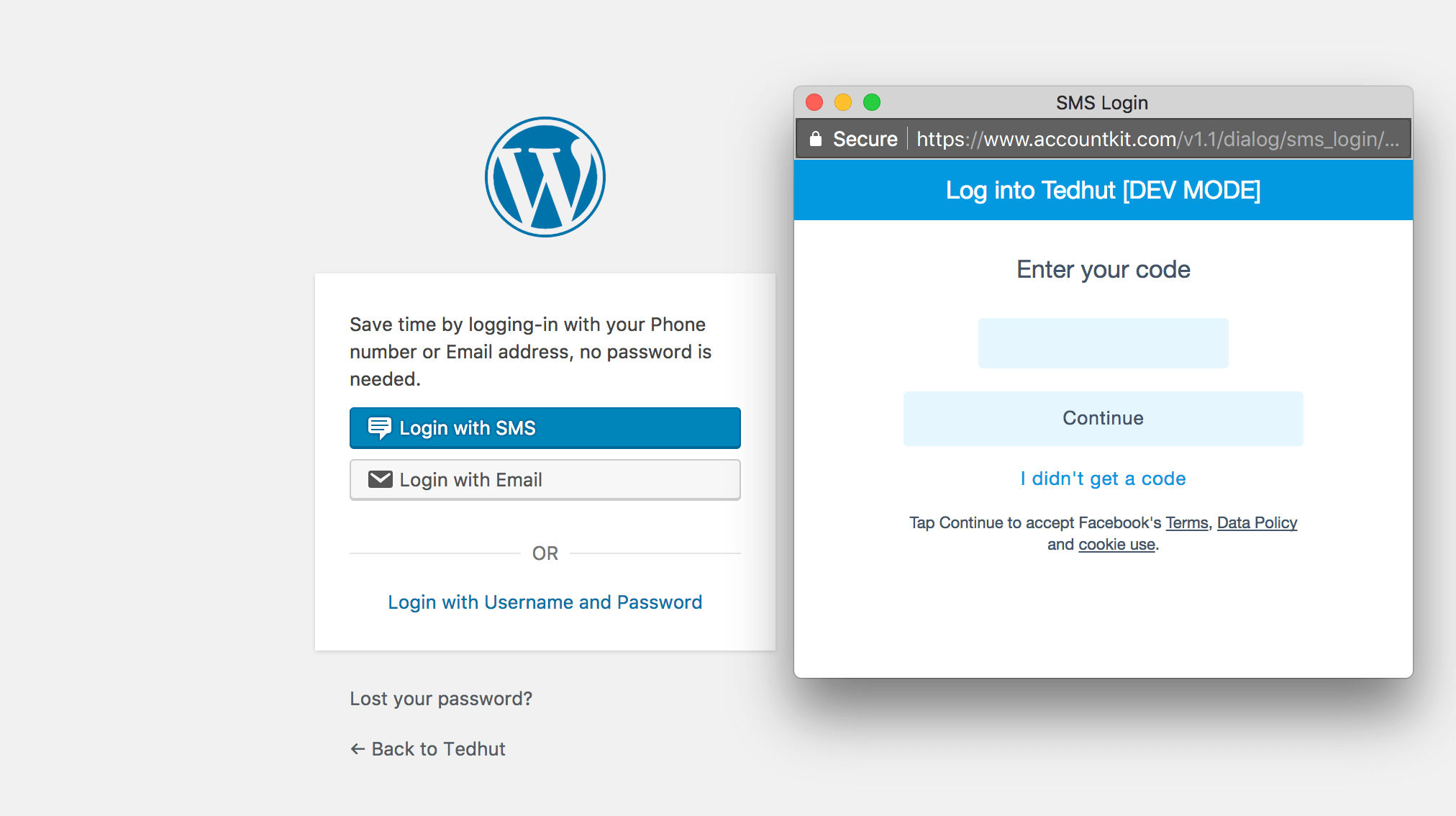Login/Register widget.