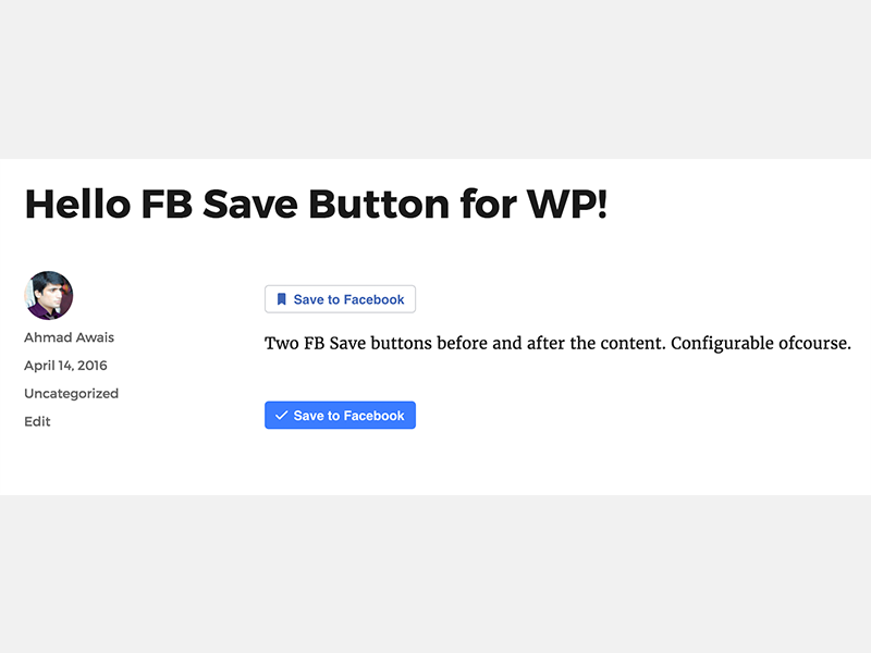 Facebook Save Button Demo