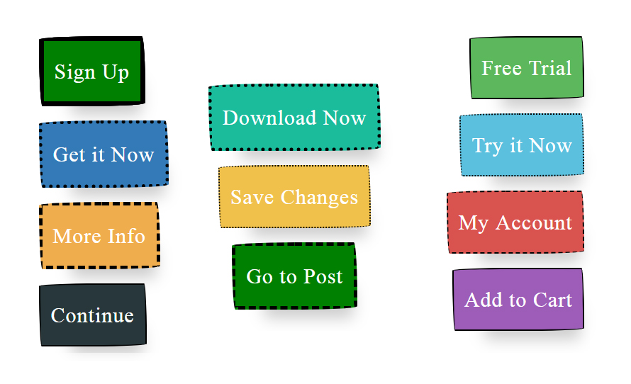 Button examples with useful text labels