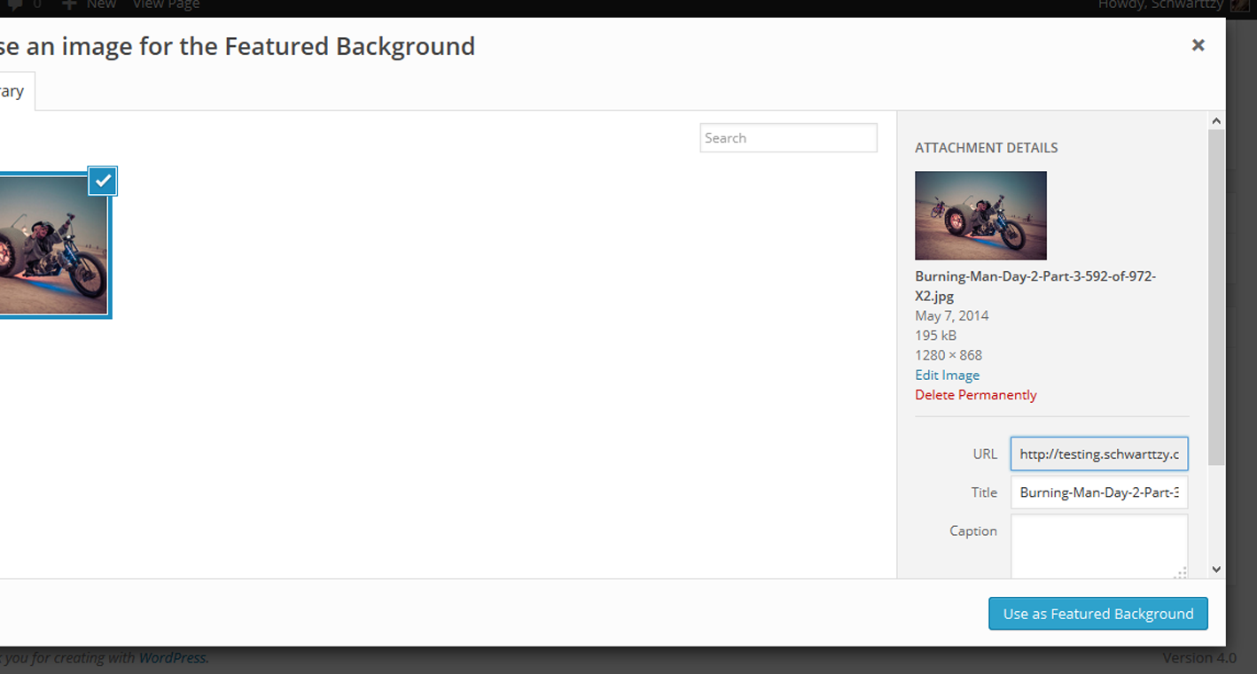 Selecting the Featured Background