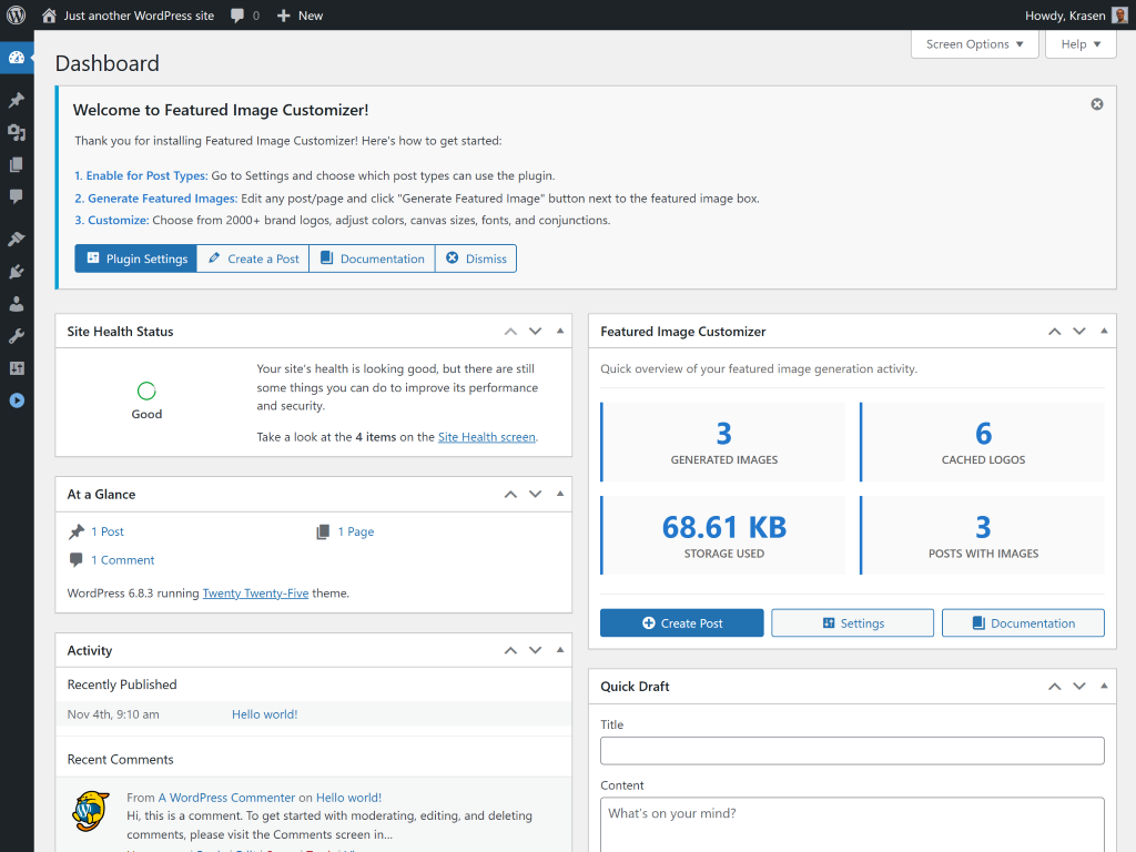 Plugin settings in Settings > Media