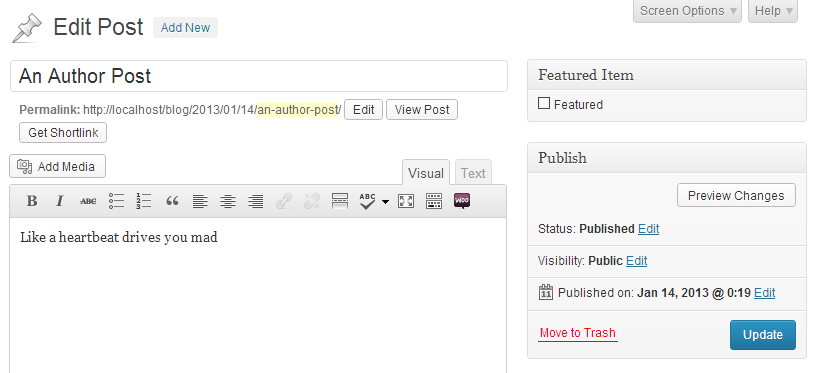 The metabox when editing an individual post