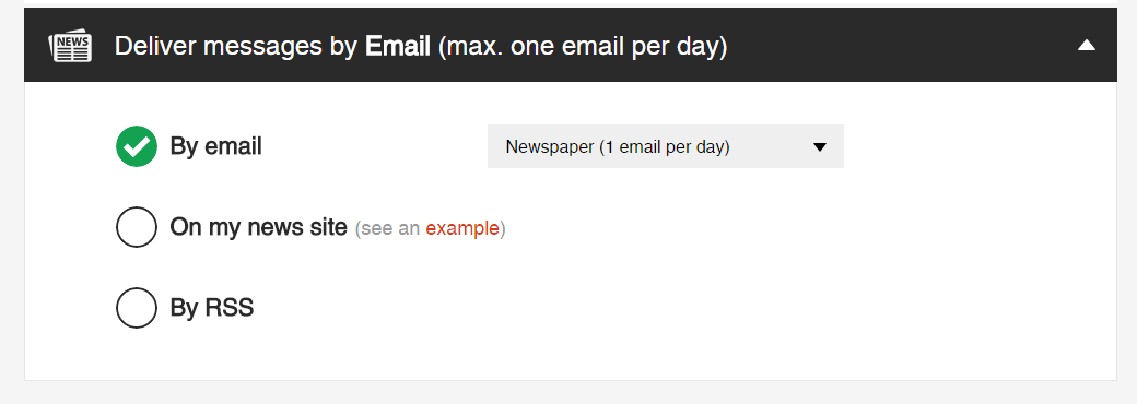 Subscribers can also choose via which channels messages should be delivered to them