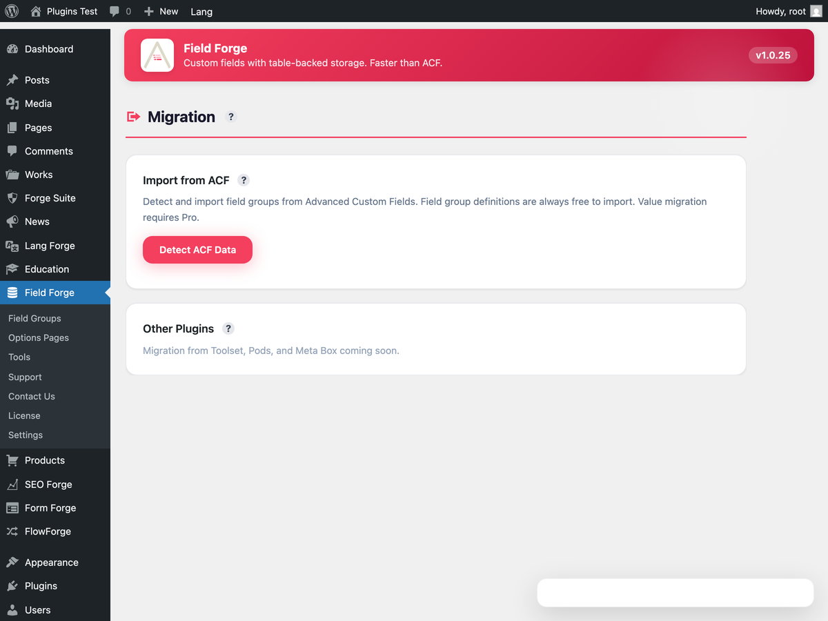 Migration from ACF