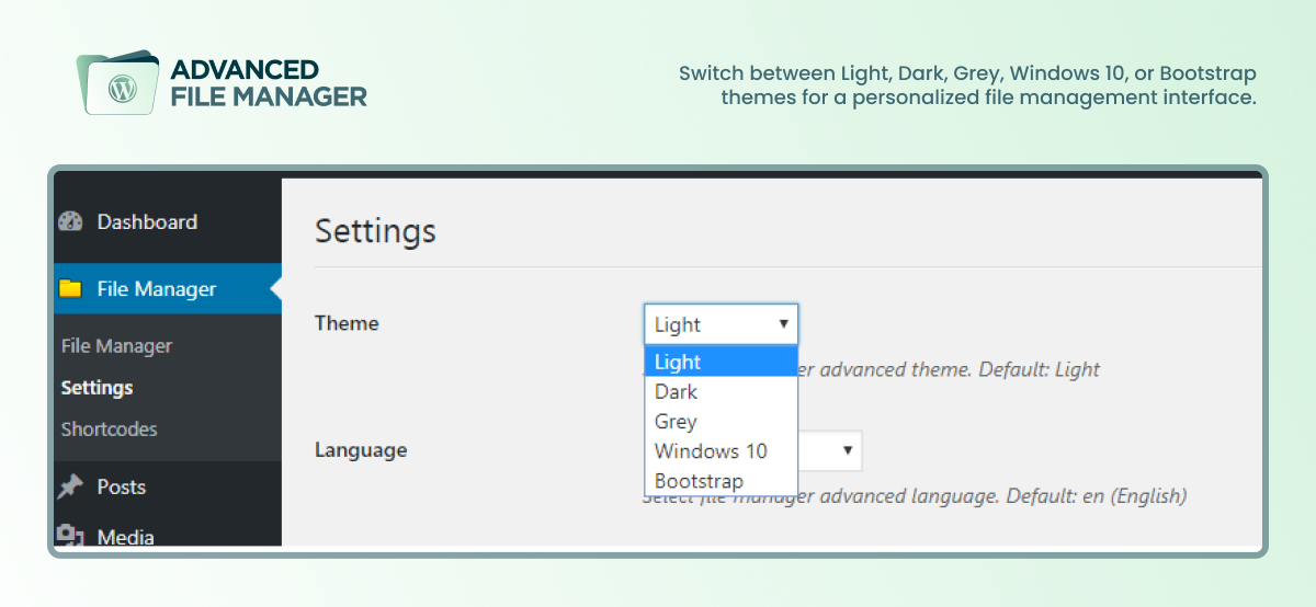 File Manager View - Dark Theme.
