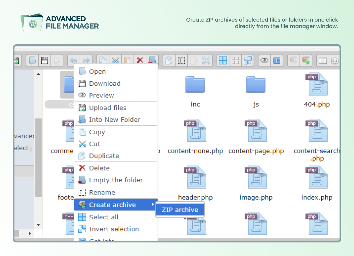 Multiple Themes for File Manager