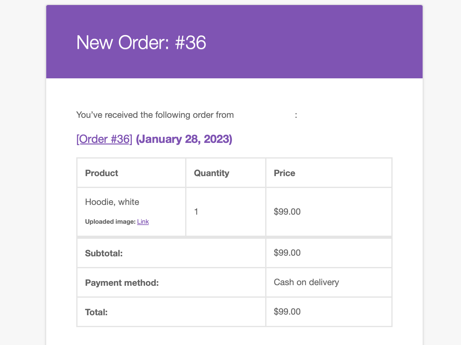 Image link in the seller's order email