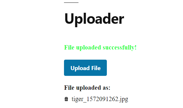 This is how it looks after a successful file upload