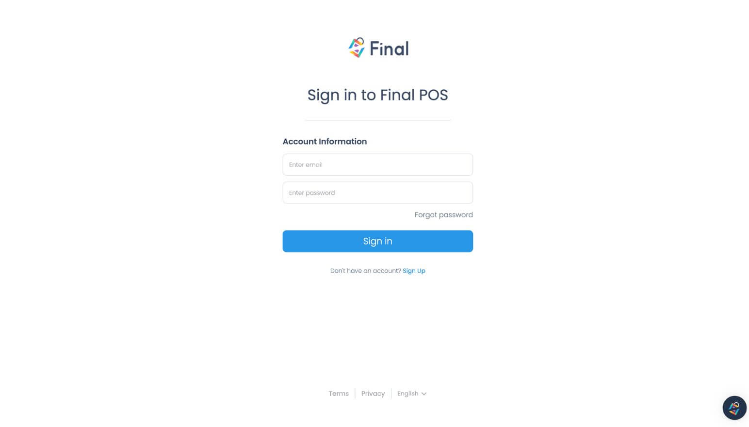 Log in or Sign up for Final POS