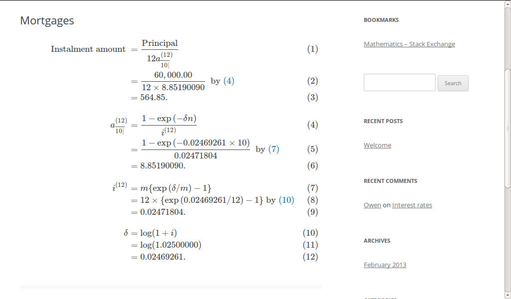 Feedback once a user has submitted mortgage parameters to a page with [fin-math] shortcode.