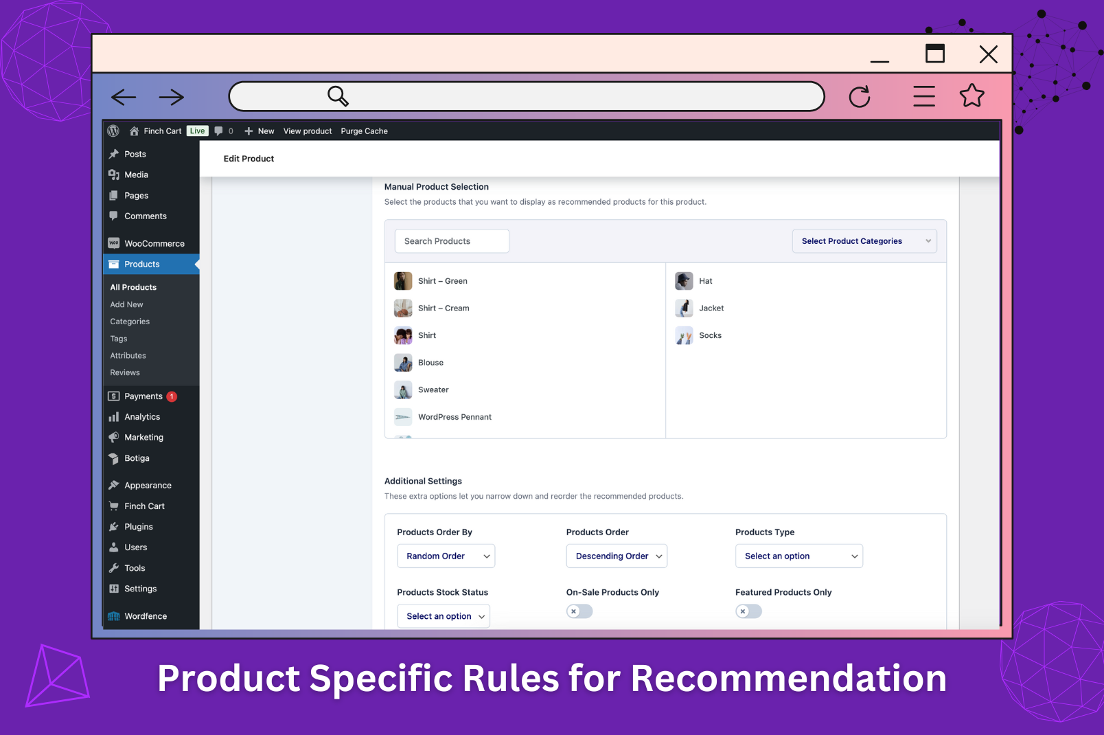 Product Recommendations List in Popup.