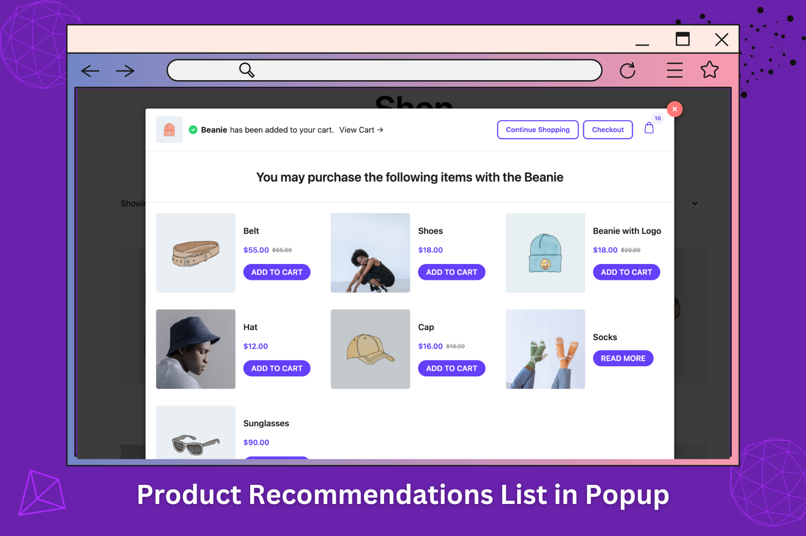 Finch Cart Product Recommendations - Products Settings.
