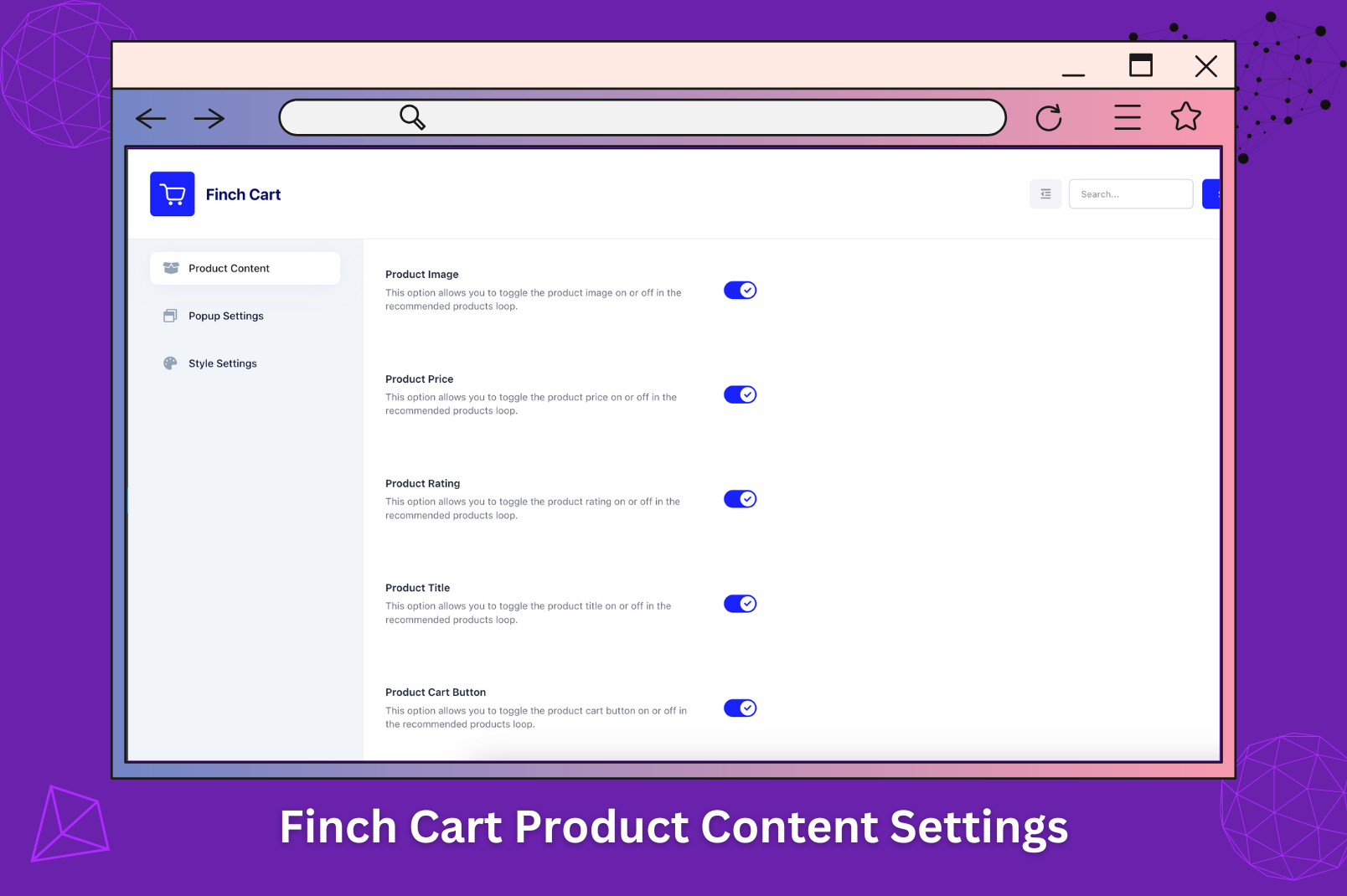 Finch Cart Product Recommendations - Product Specific Settings.
