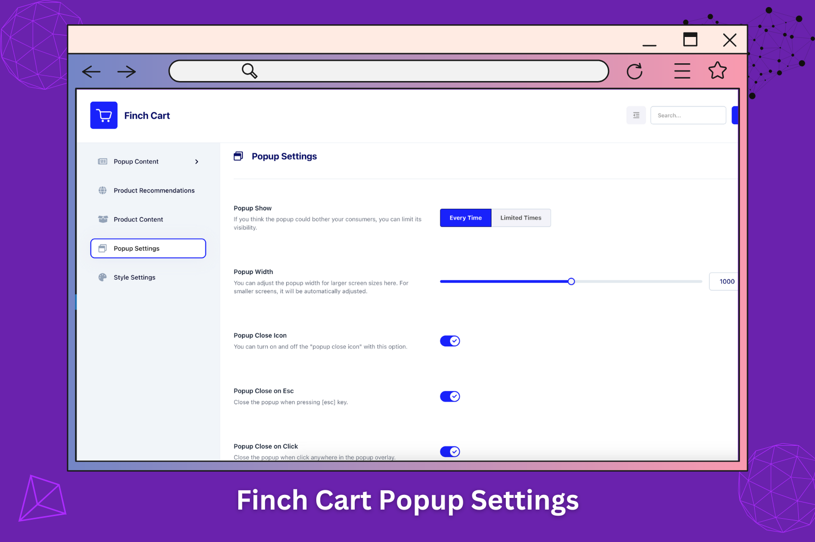 Finch Cart Product Recommendations - Product Specific Settings.