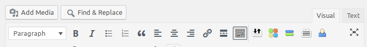 Find & Replace button above the Editor.
