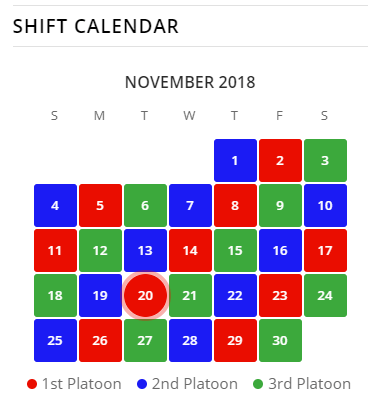 Widget display (current month)