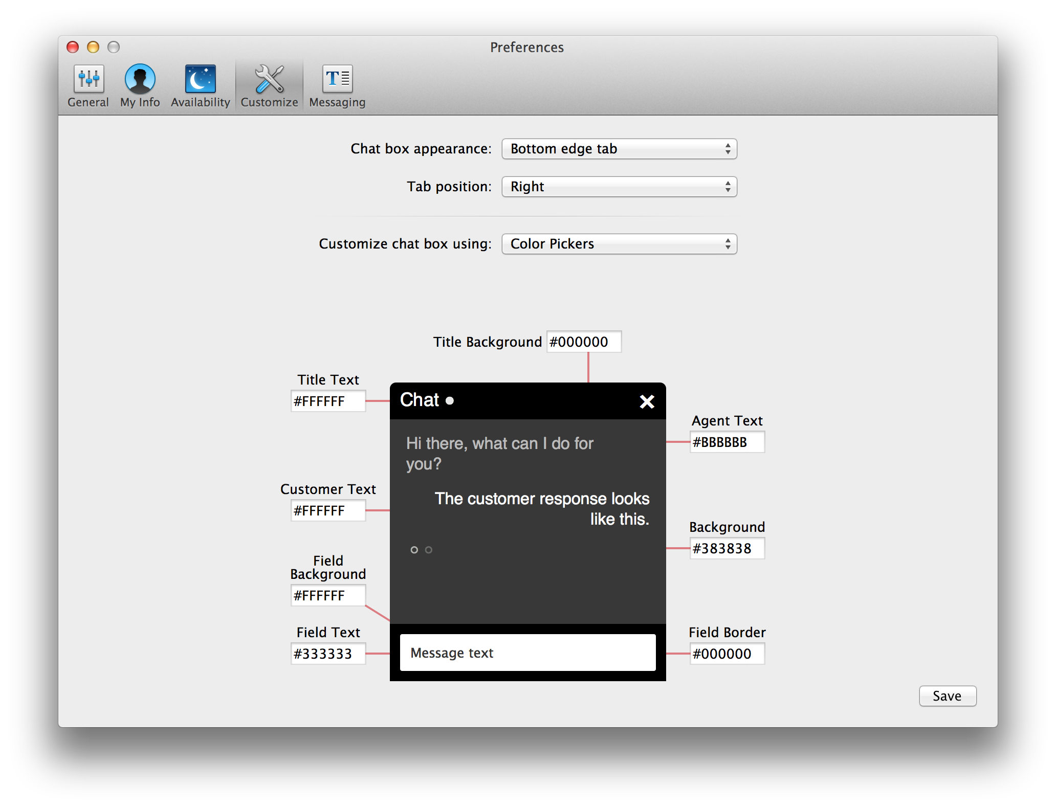 Easily customize the appearance of the chat widget