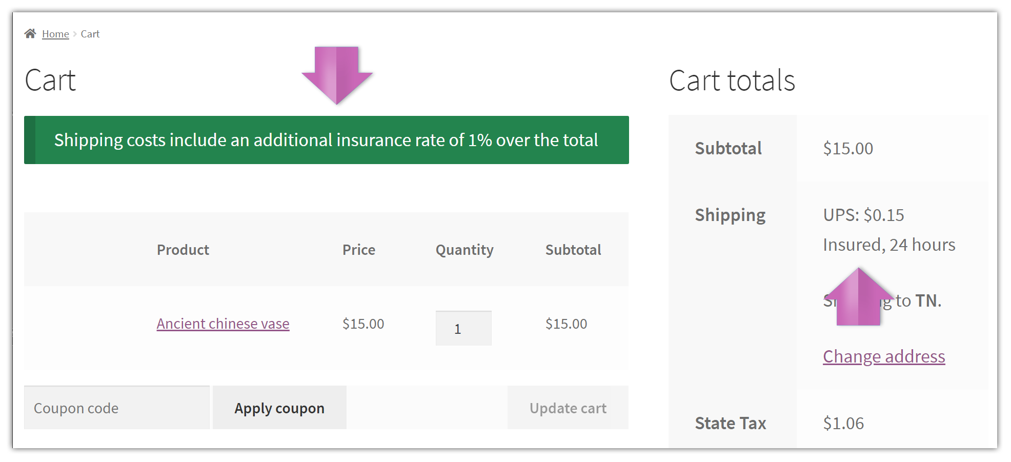 Simple / composite price calculation