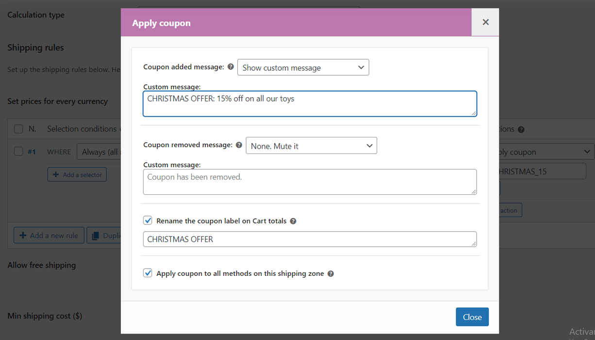 Special Actions options (Free and Pro)
