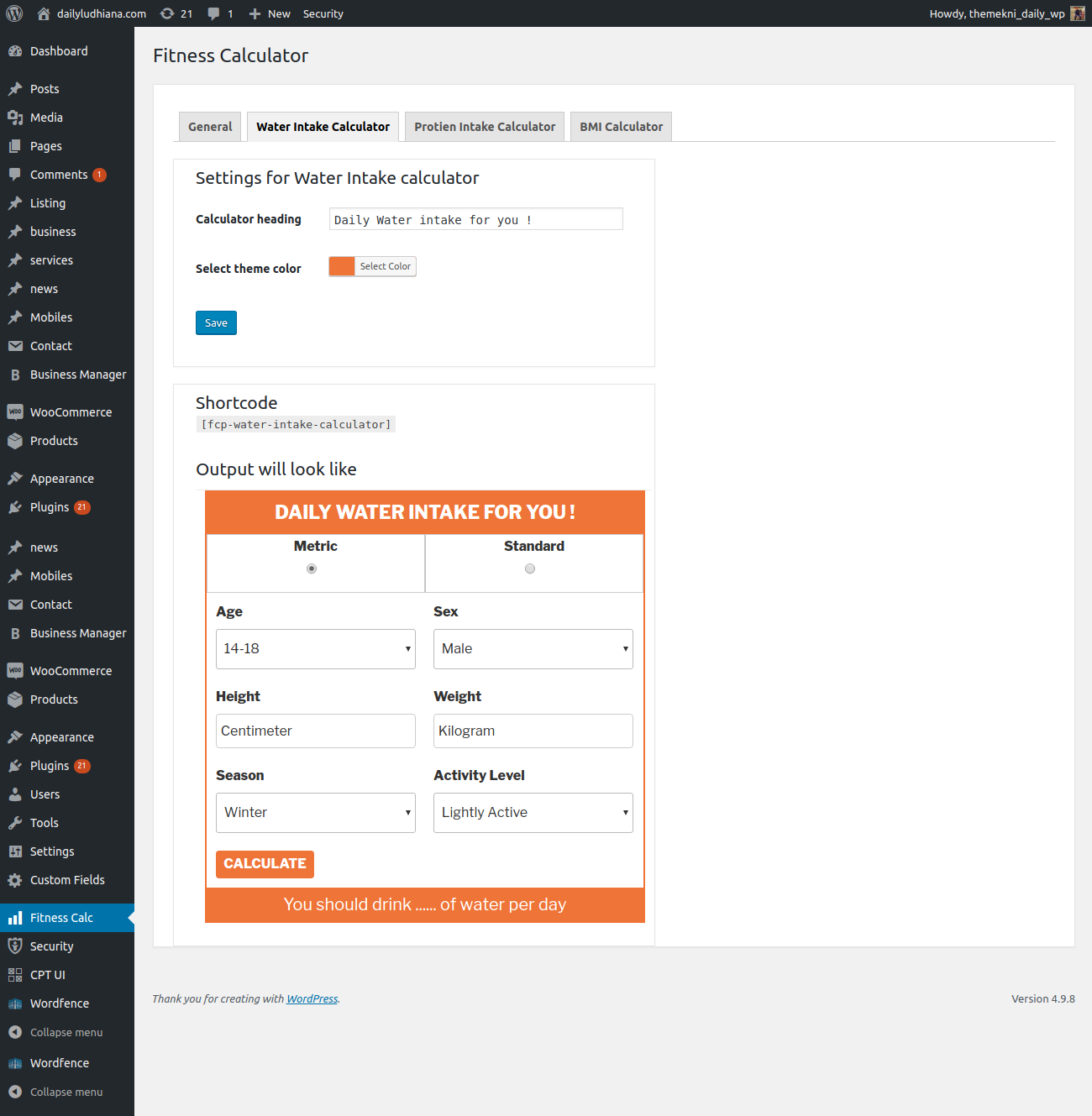 screnshort-1.png will show Water intake calculator.