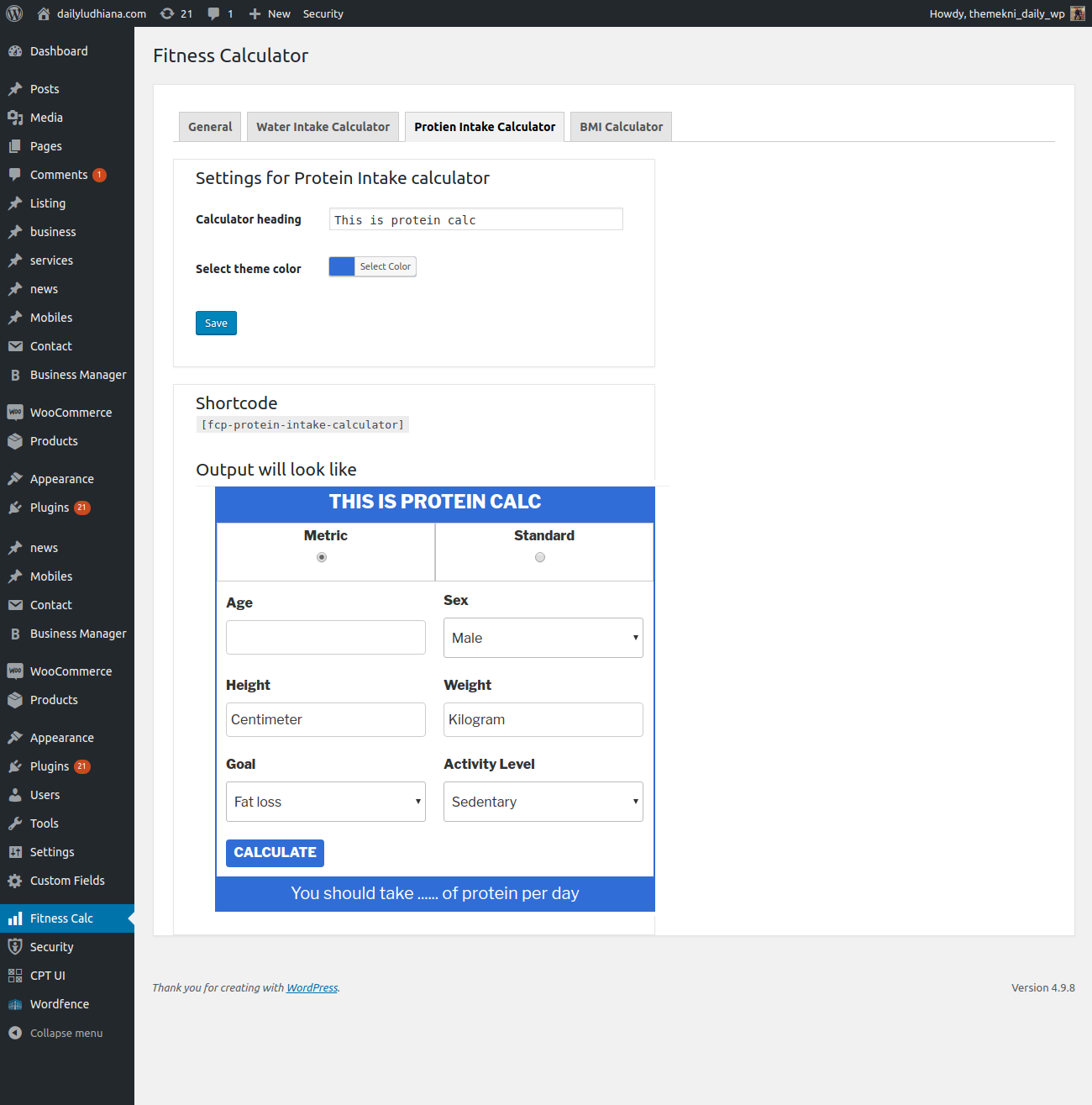 screnshort-2.png will show Protein intake calculator.