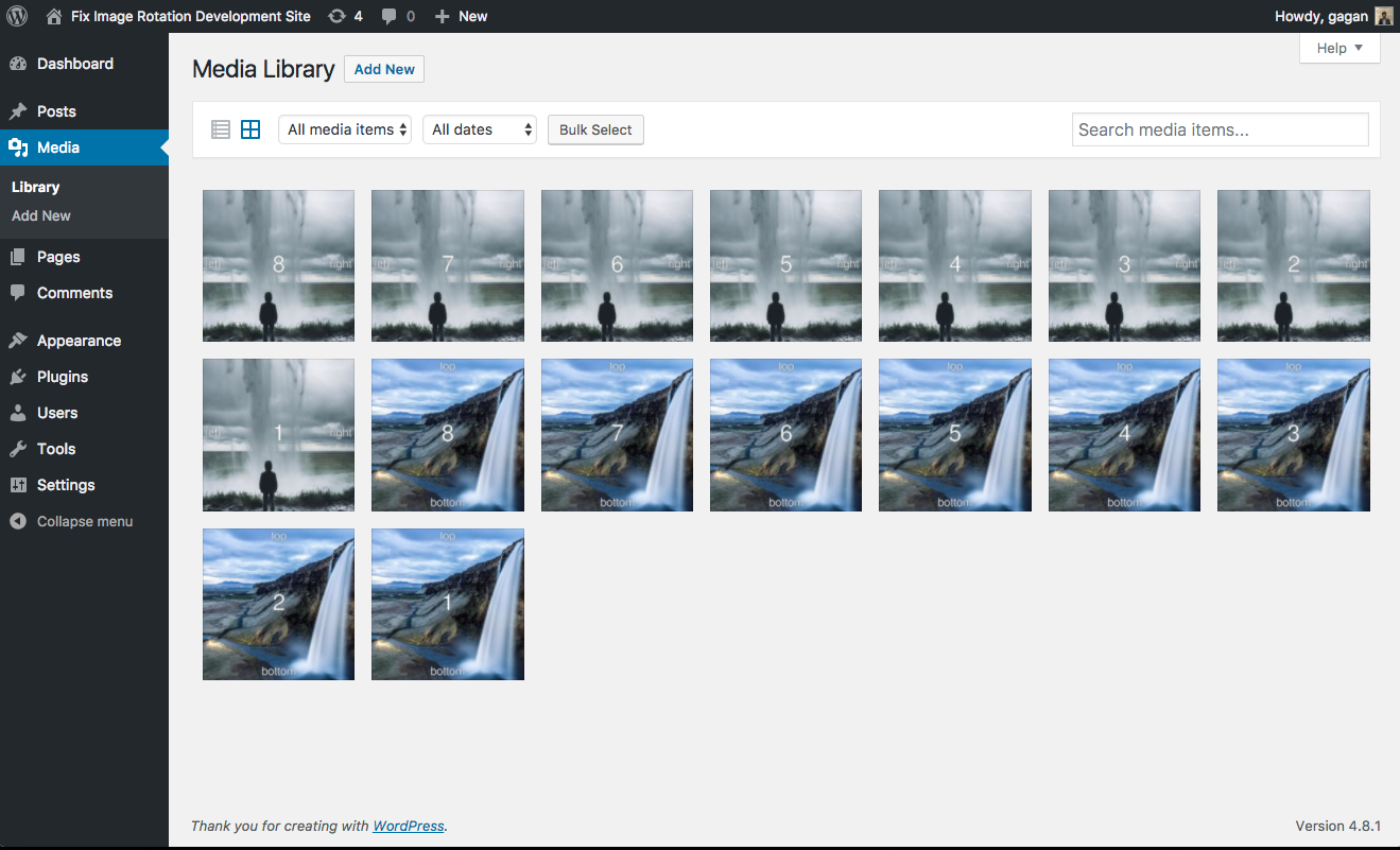 Adding images of different orientations with this plugin.