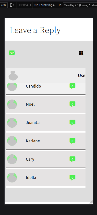 Mini view user list.