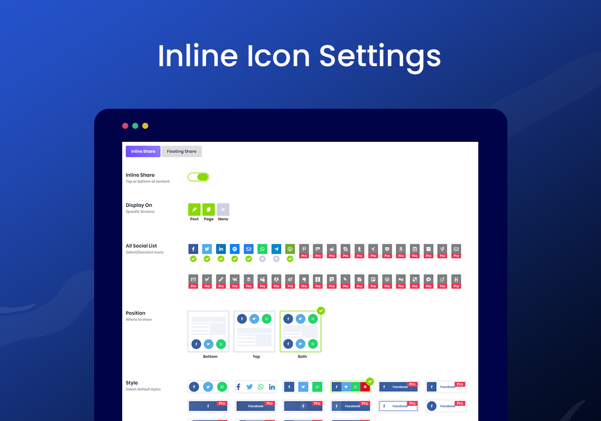 Inline Icons Settings