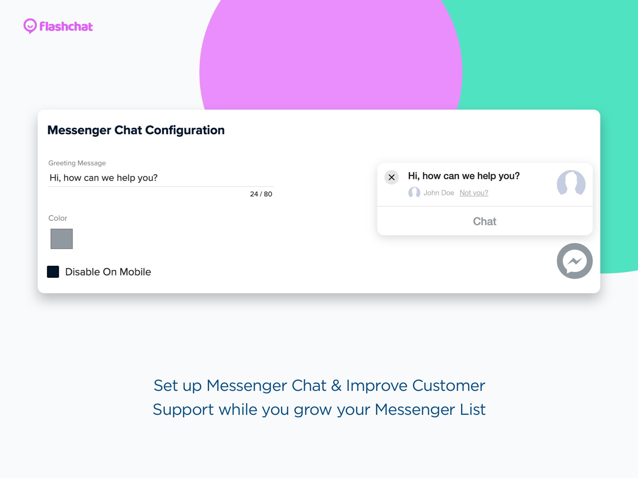 Build your Messenger list with "Flashchat Add to Cart Widgets"